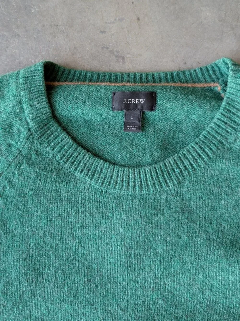 J. Crew Green Lambswool Crewneck Long Sleeve Pullover Sweater large